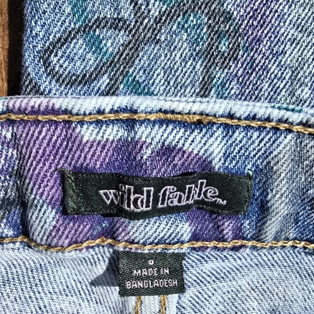 Wild Fable Super High-Rise Straight Graffiti Print Jeans - Size 0 - Picture 6 of 7